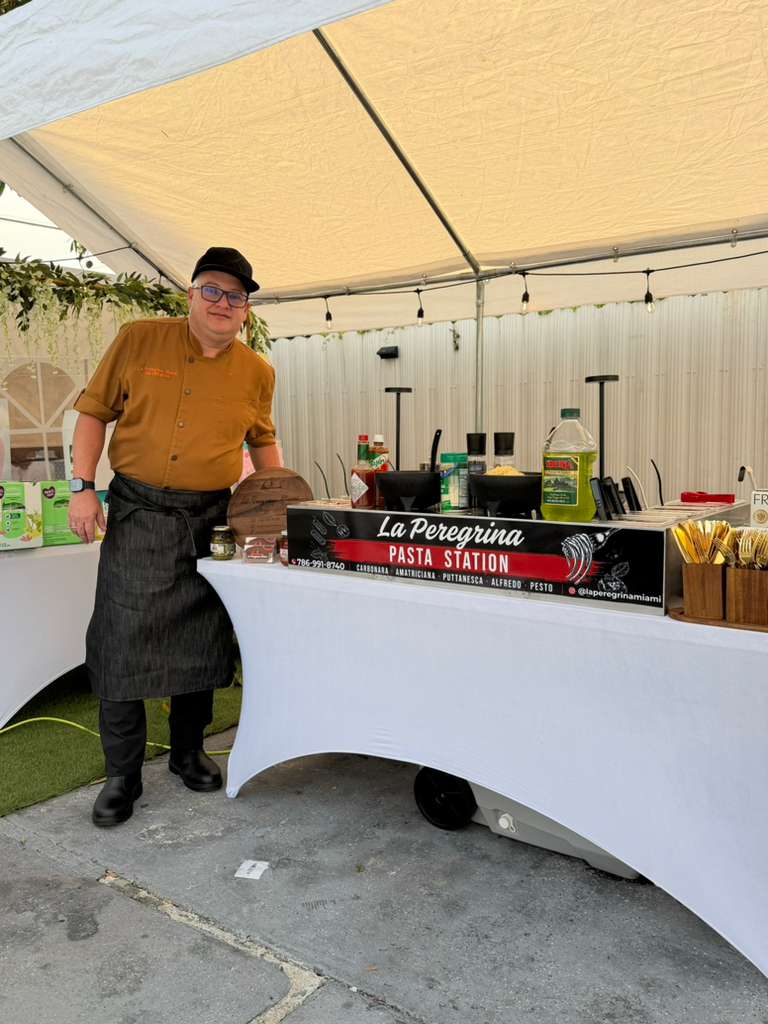 Live Pasta Station — La Peregrina Miami catering
