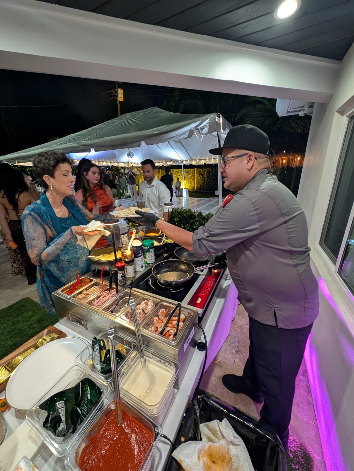 Live Pasta Station — La Peregrina Miami catering