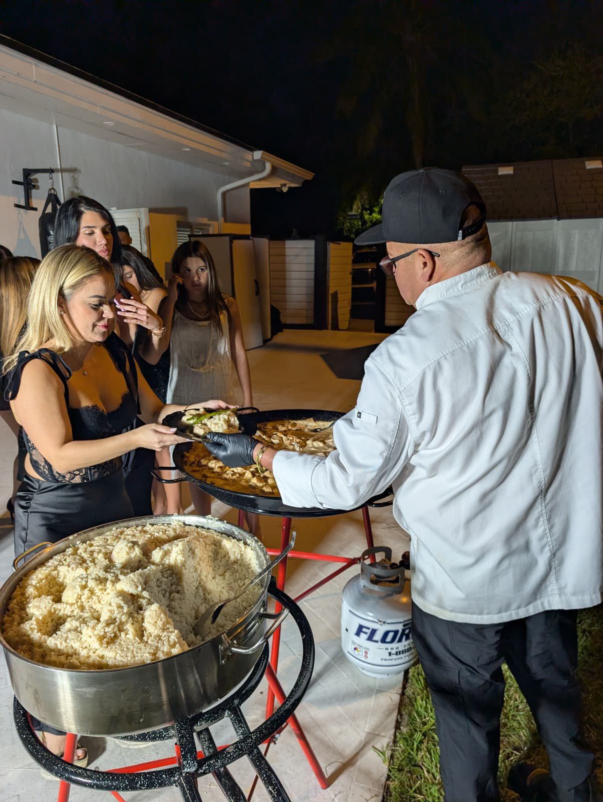 Live Paella Pans — La Peregrina Miami catering