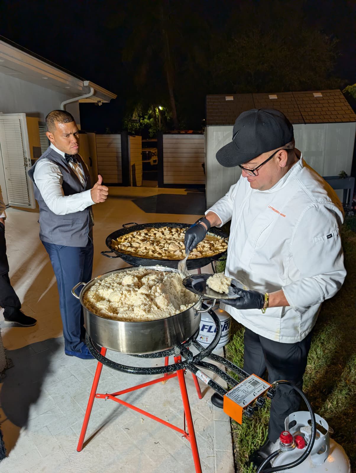 Live Paella Pans — La Peregrina Miami catering