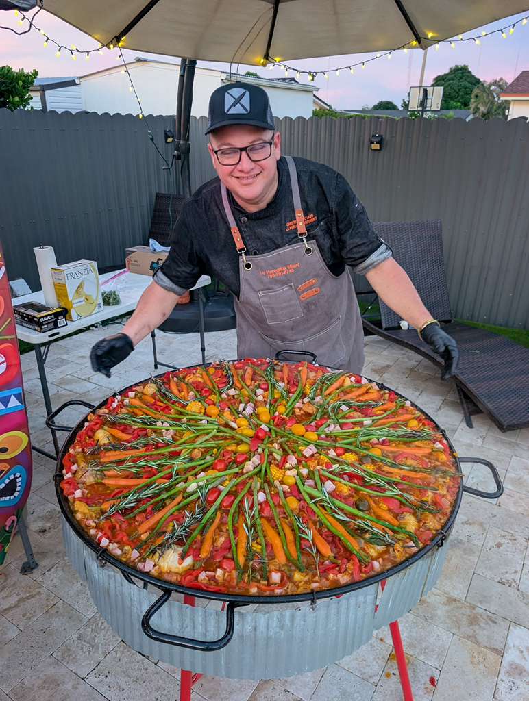 Live Paella Pans — La Peregrina Miami catering