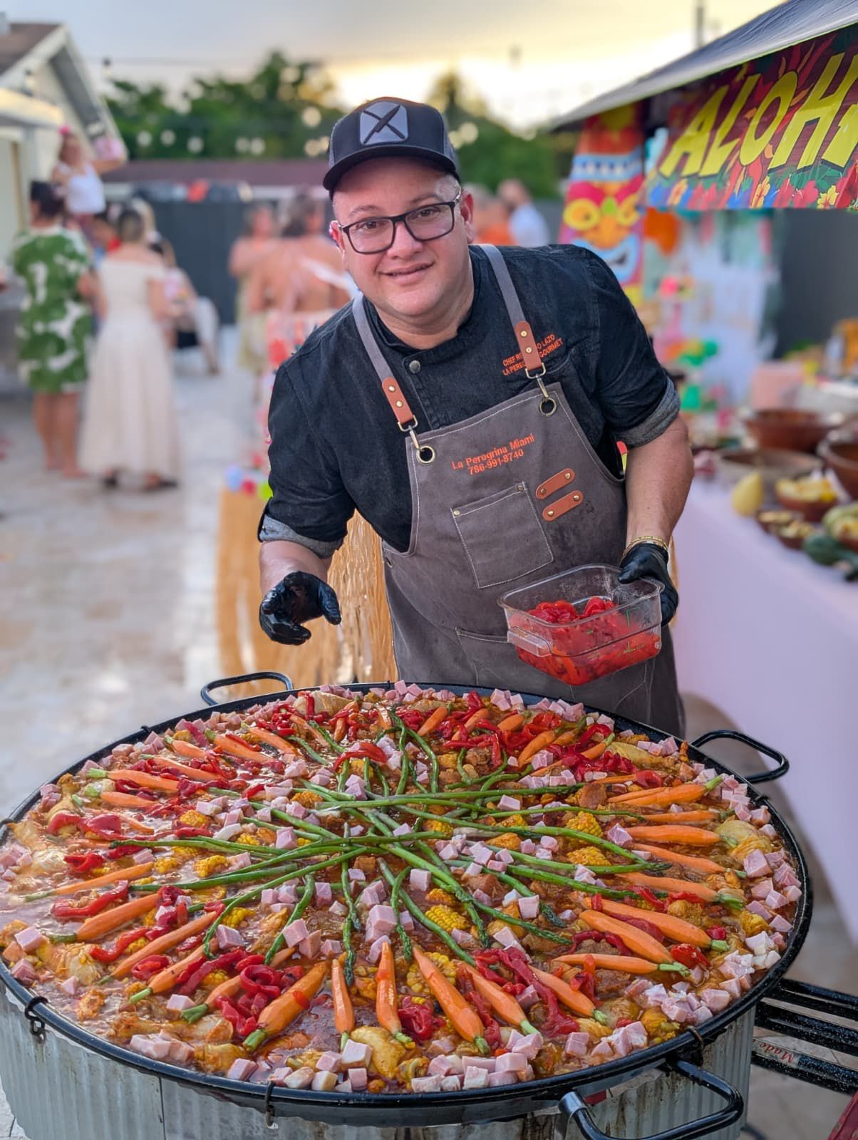Live Paella Pans — La Peregrina Miami catering