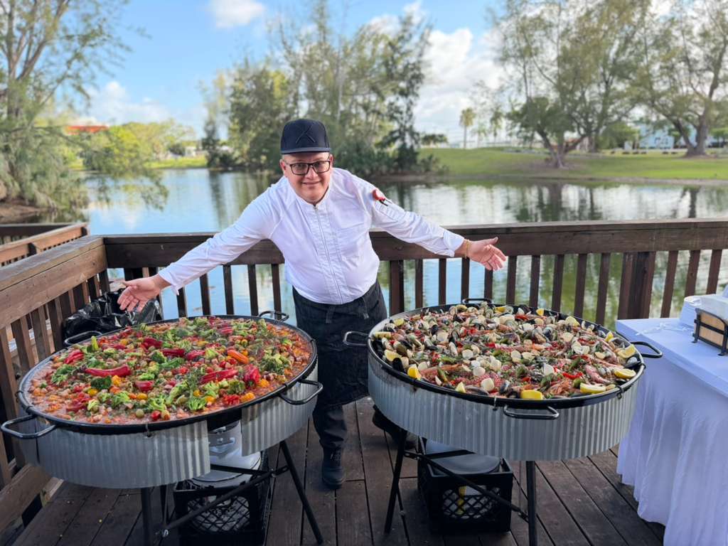 Live Paella Pans — La Peregrina Miami catering